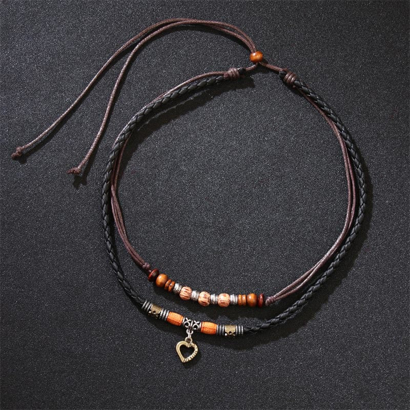 Buddha Stones Love Heart Pattern Bead Healing Necklace Pendant Bracelet - image 1