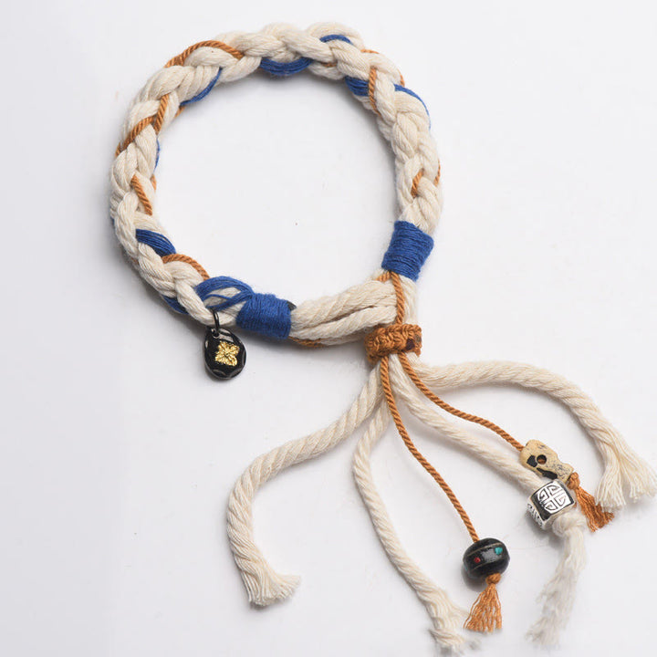 Buddha Stones Tibet Zakiram Goddess of Wealth Thangka Handmade Luck Bracelet - image 15