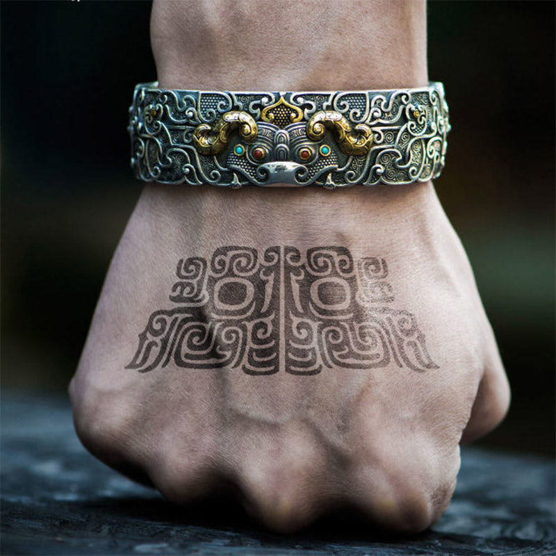 Buddha Stones FengShui Engraving PiXiu Blessing Bracelet Bangle - PiXiu - image 0