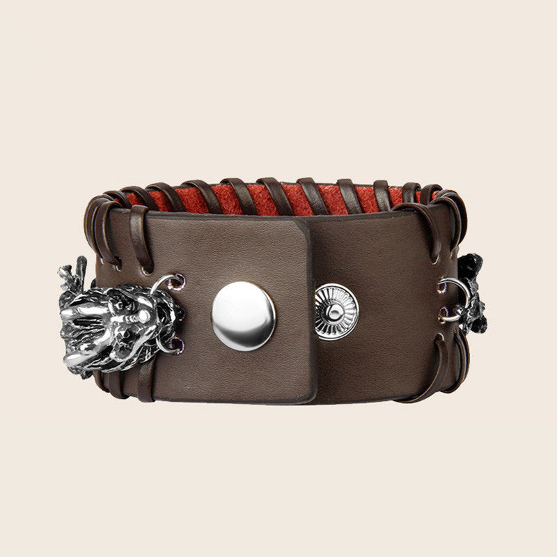 Buddha Stones Dragon Leather Protection Weave Bracelet - image 3