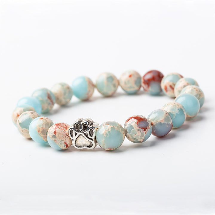 Indian Agate Green Agate Dog Paw Positive Calm Bracelet - image 22