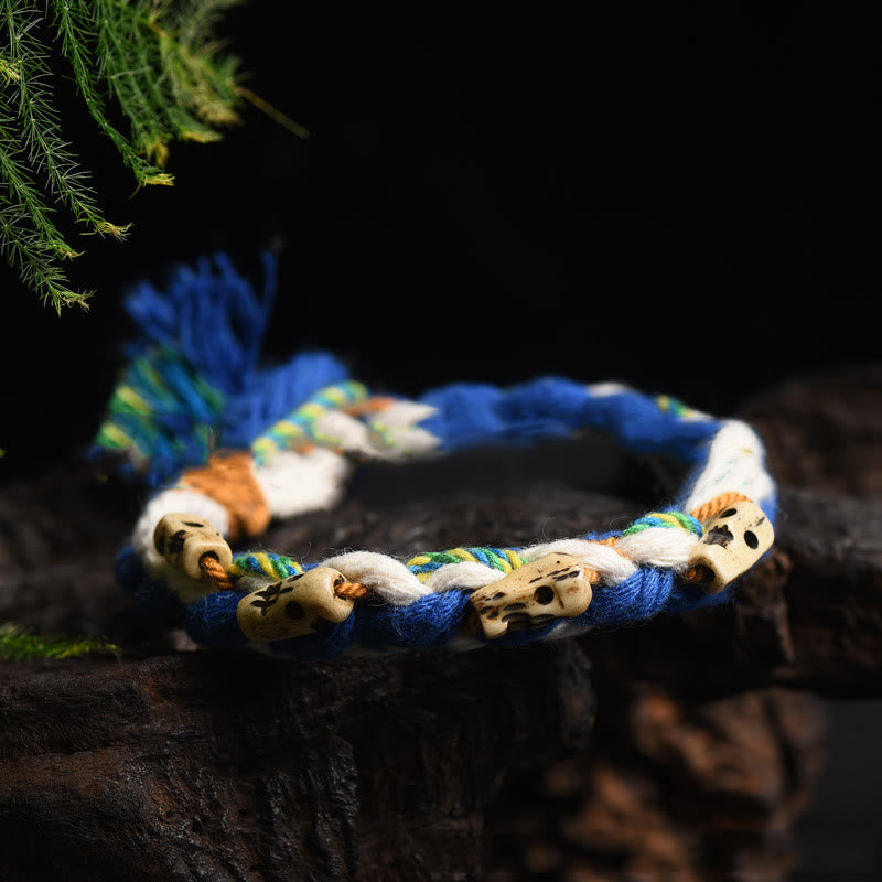 Buddha Stones Tibetan Zakiram Goddess of Wealth Bead Engraved Handmade Luck Bracelet - image 11