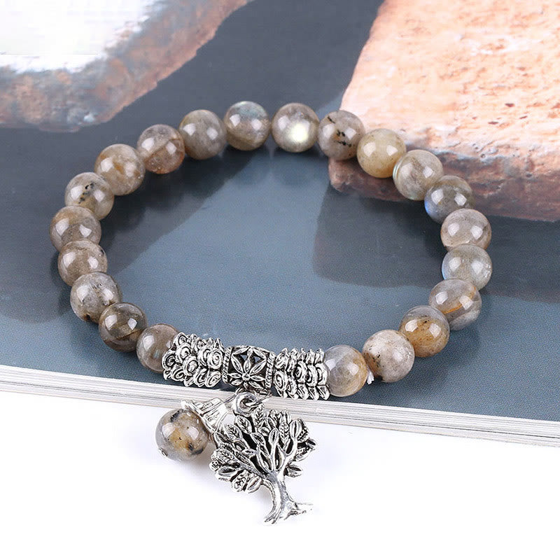 Buddha Stones Natural Gemstone Tree of Life Lucky Charm Stretch Bracelet - image 41