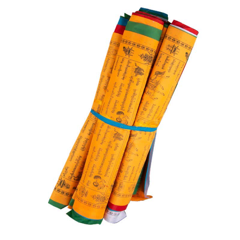 Buddha Stones Tibetan 5 Colors Windhorse Happiness Auspicious Outdoor Prayer Flag - image 1