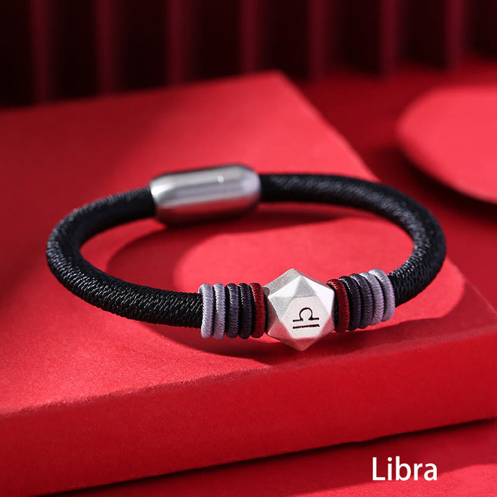 Buddha Stones 999 Sterling Silver 12 Constellations of the Zodiac Blessing Handmade String Bracelet - Libra - image 13