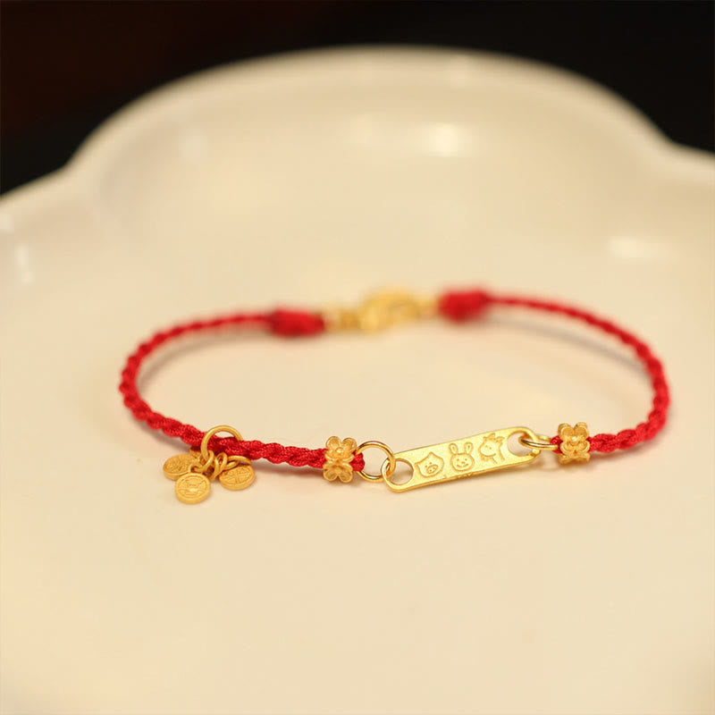 Buddha Stones 925 Sterling Silver Handmade Multicolor String Protection Luck Charm Braid Bracelet - 925 Silver Gold Plated Red Zodiac Peace And Joy Bracelet(Wrist Circumference 14-20cm) - image 12