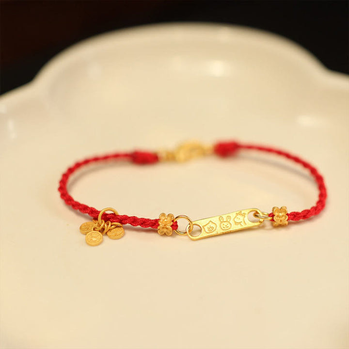 Buddha Stones 925 Sterling Silver Handmade Multicolor String Protection Luck Charm Braid Bracelet - 925 Silver Gold Plated Red Zodiac Peace And Joy Bracelet(Wrist Circumference 14-20cm) - image 12
