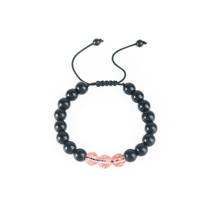 Buddha Stones Black Obsidian Luminous Glowstone Strength Bracelet - image 12