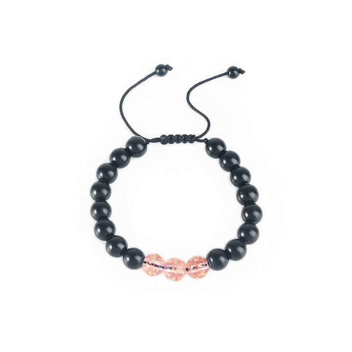 Buddha Stones Black Obsidian Luminous Glowstone Strength Bracelet - image 12