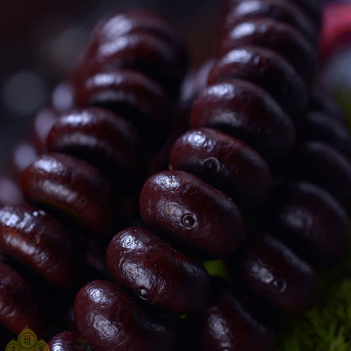 Buddha Stones Natural Tibet 108 Mala Beads Purple Bodhi Seed Wealth Bracelet - image 3
