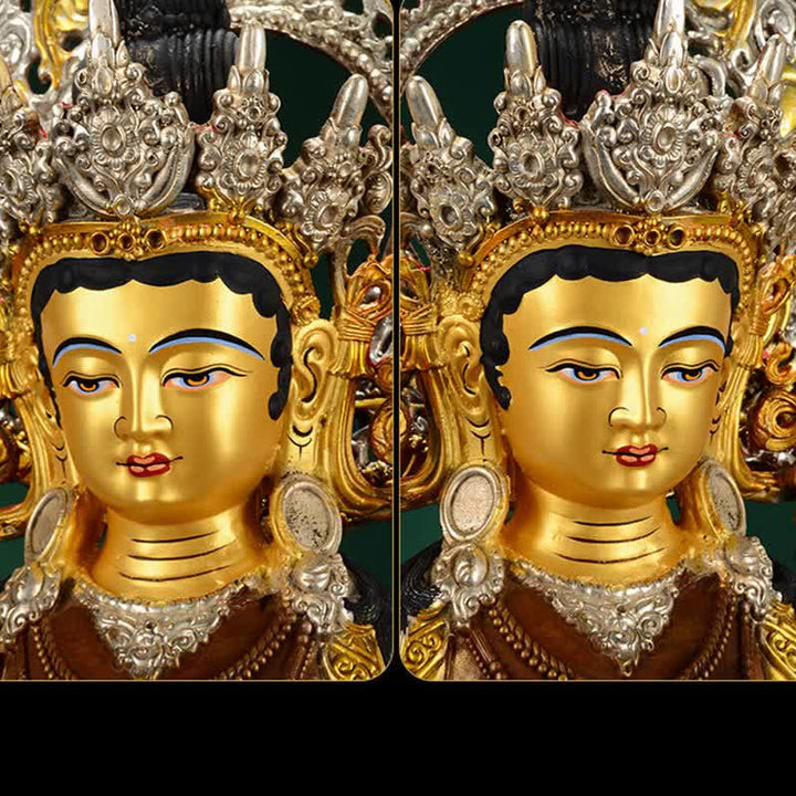 Bodhisattva Green Tara Hope Copper Statue Decoration - image 10