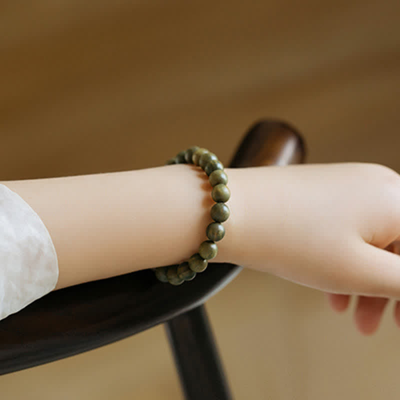 Buddha Stones Tibetan Green Sandalwood Soothing Cure Bracelet - image 3