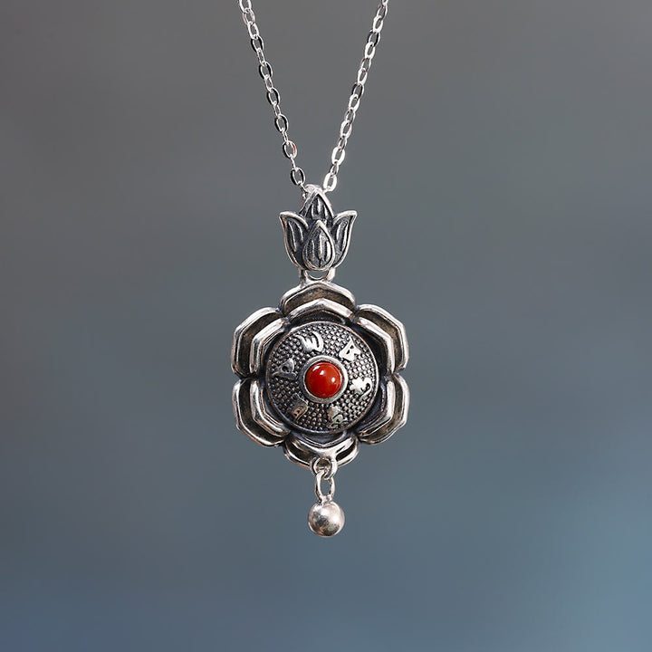 Buddha Stones 925 Sterling Silver Om Mani Padme Hum Lotus Peace Necklace Pendant Earrings - image 1