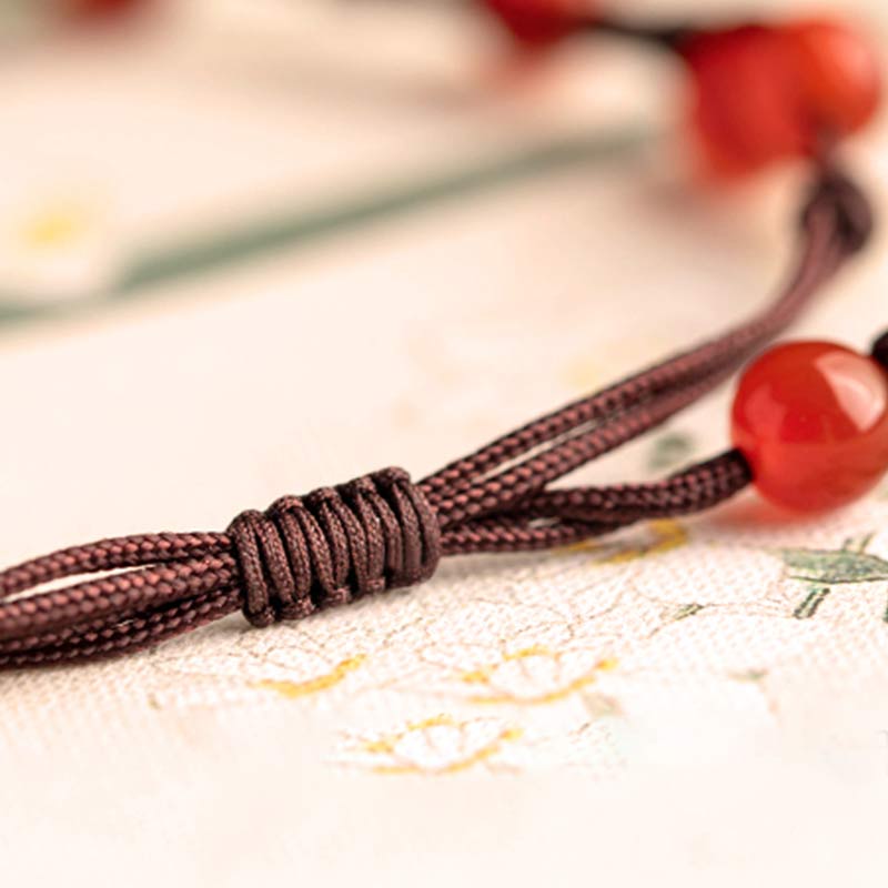 Buddha Stones Red Agate Moss Agate Cinnabar Calm Bracelet - image 9