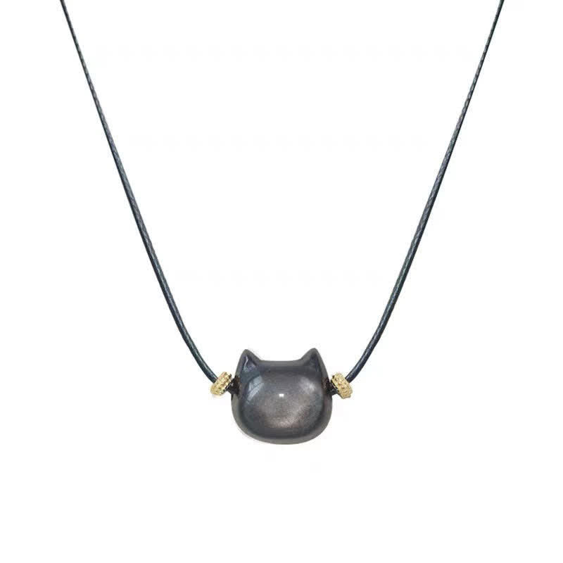 Buddha Stones Gold Sheen Obsidian Silver Sheen Obsidian Lovely Paw Lucky Cat Protection Bracelet - image 41