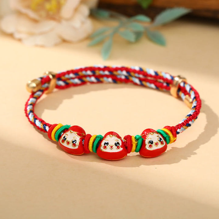 Buddha Stones Colorful Rope Zongzi Pattern Luck Handmade Child Adult Bracelet - Colorful Rope-Three Zongzi(Red)(Wrist Circumference 12-20cm) - image 23