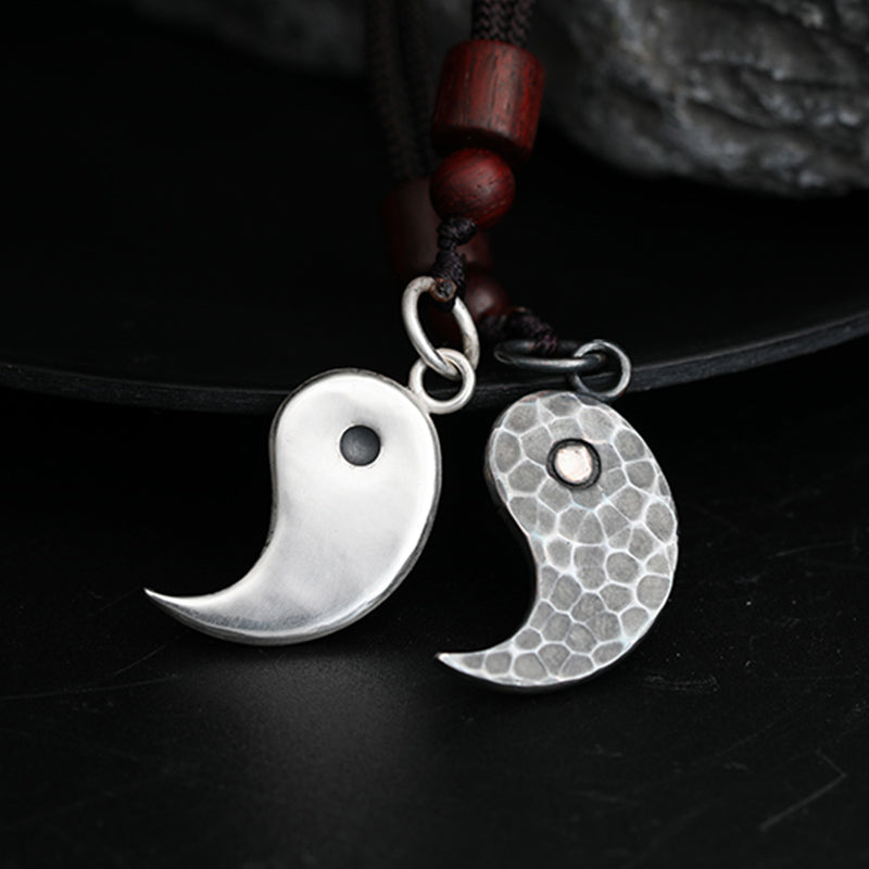 Buddha Stones 990 Sterling Silver Yin Yang Balance Harmony Necklace Pendant - image 17