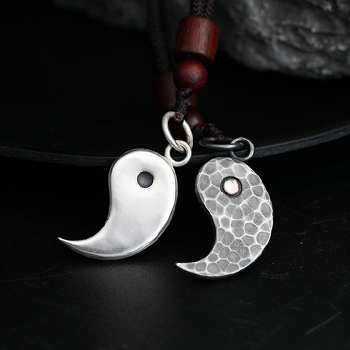 Buddha Stones 990 Sterling Silver Yin Yang Balance Harmony Necklace Pendant - image 17