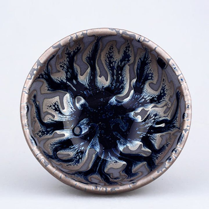 Buddha Stones Handmade Tea Tree Design Chinese Jianzhan Ceramic Teacup Kung Fu Tea Cup - image 1