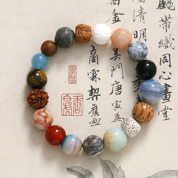 Buddha Stones Natural Bodhi Seed Crystal Stone Agate Keep Away Evil Spirits Bracelet - Bodhi Seed(Wisdom♥Keep away evil spirits) - image 0
