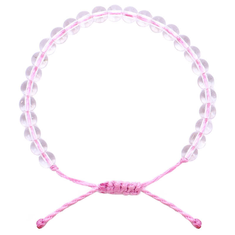 Buddha Stones Handmade Glass Beads Braided String Adjustable Bracelet - Pink - image 6