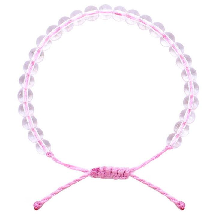 Buddha Stones Handmade Glass Beads Braided String Adjustable Bracelet - Pink - image 6
