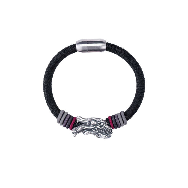 Buddha Stones 999 Sterling Silver Dragon Luck Handcrafted Braided Child Adult Bracelet - image 10
