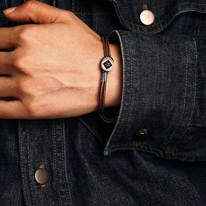 Buddha Stones  925 Sterling Silver Handmade Button Protection Weave String Bracelet - image 12