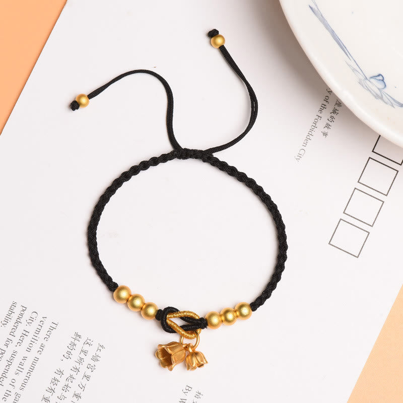 Buddha Stones Handcrafted Lily Of The Valley Flower Charm Design Luck Protection Braided Bracelet - image 8