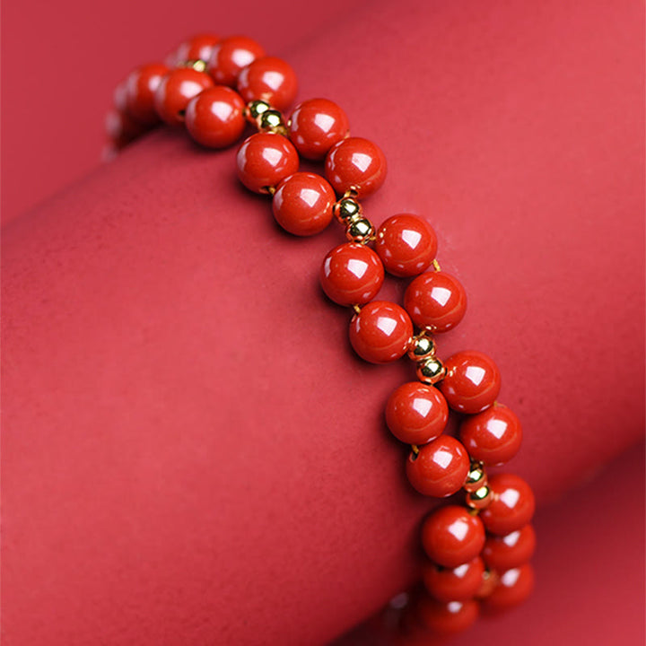 Buddha Stones Natural Cinnabar Beaded Blessing Bracelet - image 10