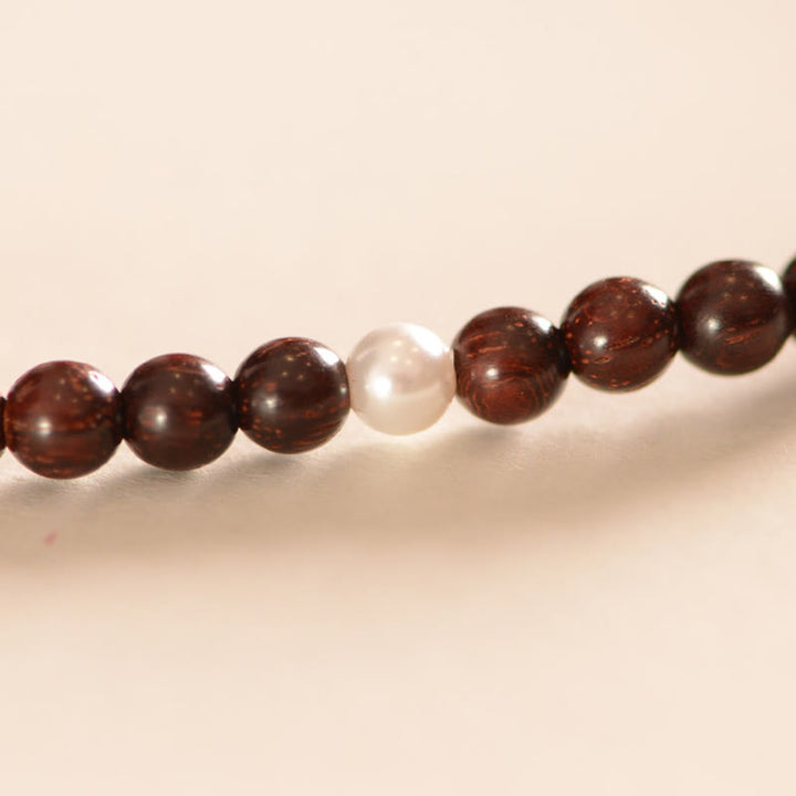 Buddha Stones 925 Sterling Silver Indian Small Leaf Red Sandalwood Fu Character Protection Triple Wrap Bracelet - image 7