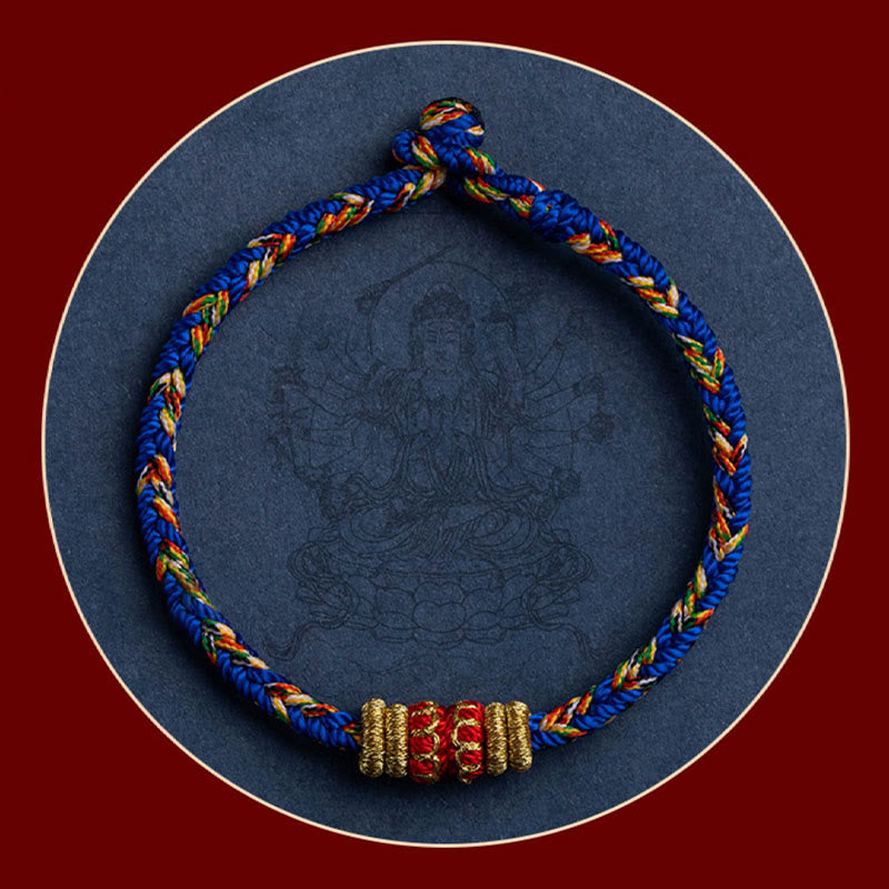 Buddha Stones Tibet Handmade Chinese Zodiac Natal Buddha Luck Strength Braided String Bracelet - image 5
