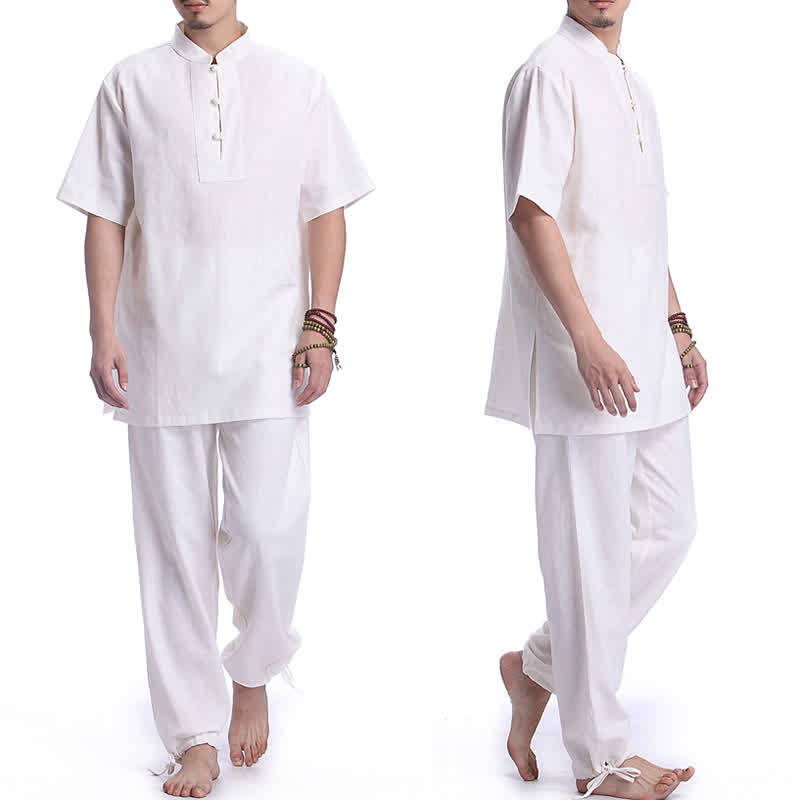 Buddha Stones Spiritual Zen Meditation Prayer Practice Cotton Linen Clothing Men's Set - image 12