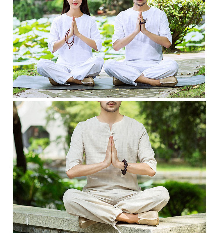 Buddha Stones Meditation Prayer Spiritual Zen Practice Uniform Clothing Men's Set - image 8