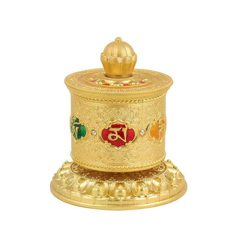 Buddha Stones Tibetan Blessing Prayer Wheel Car Decoration - Gold - image 12