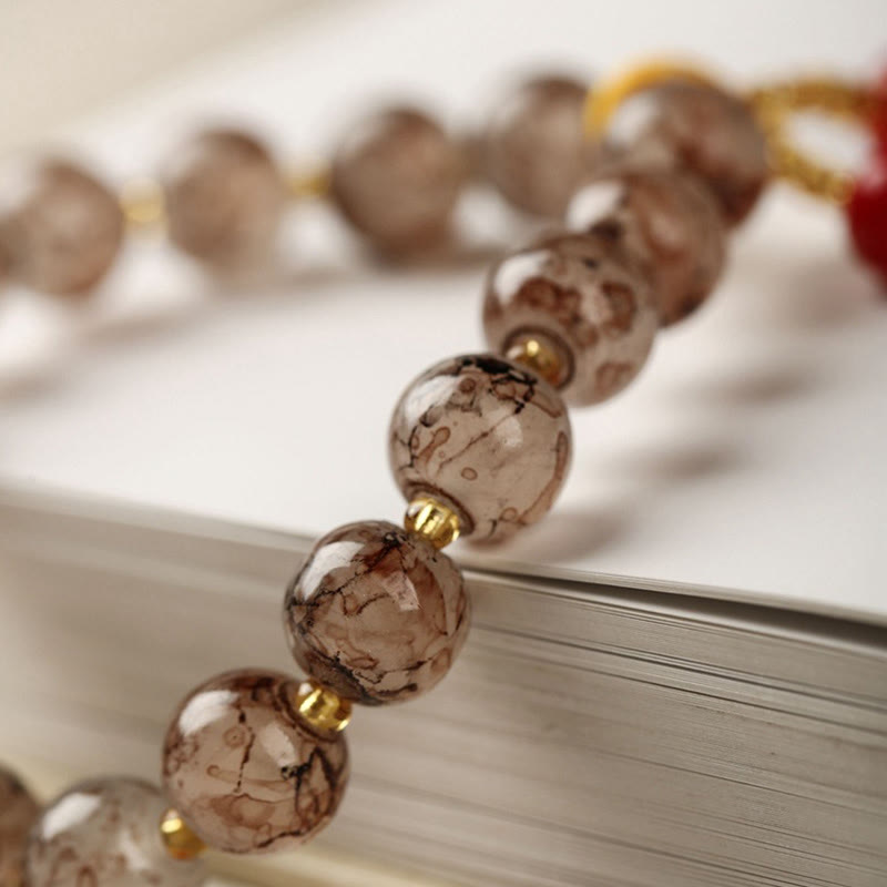 Buddha Stones Liuli Glass Bead Blessing Harmony Bracelet - image 6