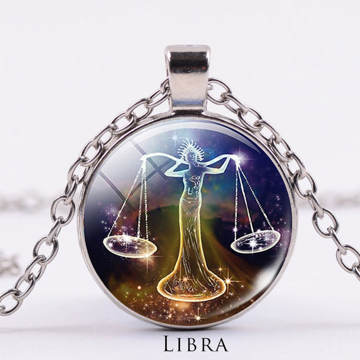 12 Constellations of the Zodiac Moon Starry Sky Protection Blessing Necklace Pendant - image 26