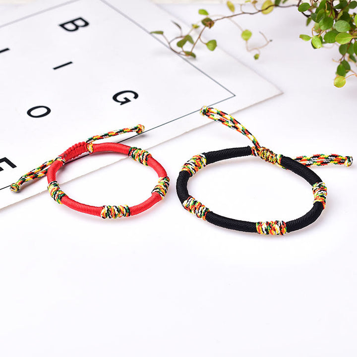 Buddha Stones Tibetan Handmade Colorful King Kong Knot Lucky Protection Braid String Bracelet - image 12