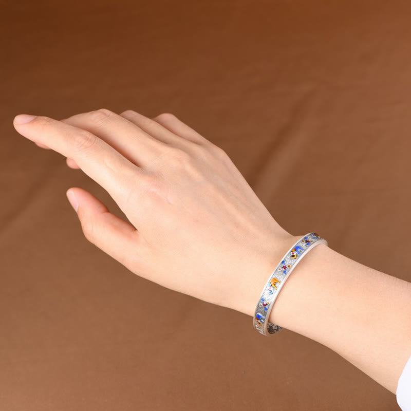 Buddha Stones 999 Sterling Silver Elephant Strength Wisdom Bracelet Cuff Bangle - image 7