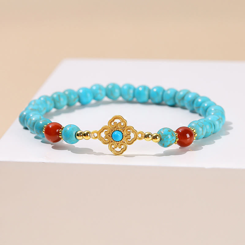 Buddha Stones Turquoise Bead Protection Balance Bracelet - image 4