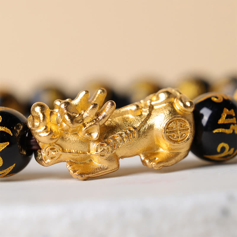 Buddha Stones FengShui PiXiu Obsidian Wealth Bracelet - image 5