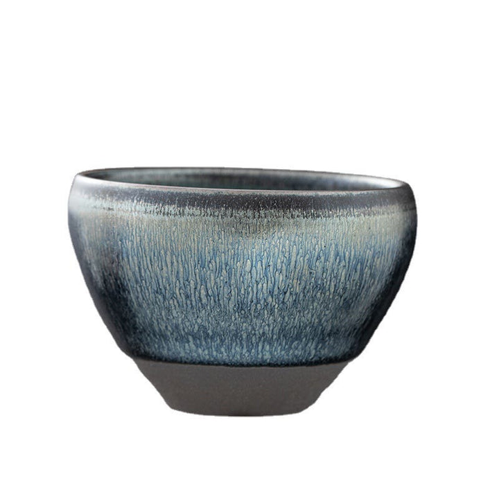 Buddha Stones Vintage Chinese Silver Blue Jianzhan Kiln Change Porcelain Teacup Kung Fu Tea Cup - image 6