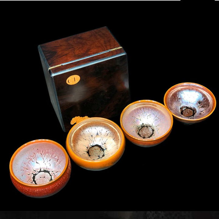 Buddha Stones Gold Spot Pattern Chinese Jianzhan Ceramic Teacup Kung Fu Tea Cup Bowl With Gift Box - image 10