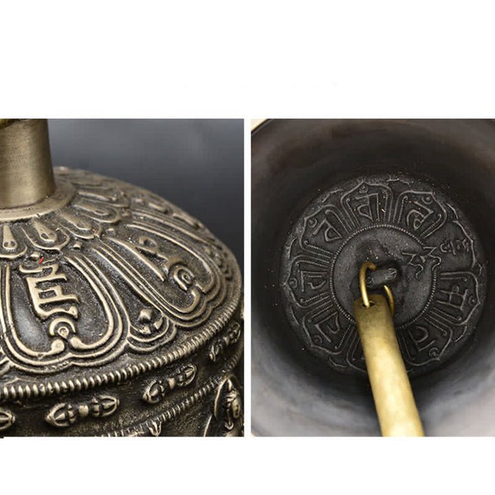 Tibetan Engraved Buddha Dragon Wind Chime Bell Copper Luck Wall Hanging Decoration - image 10