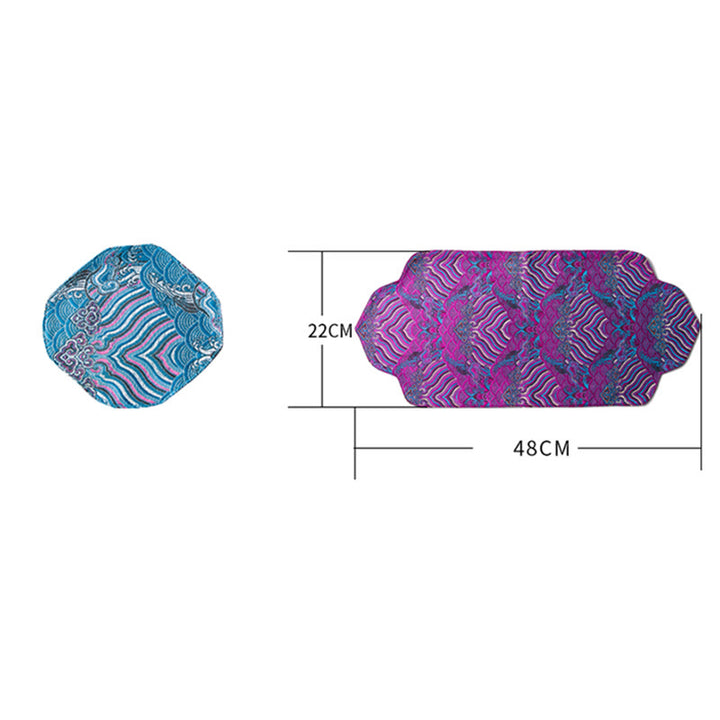 Buddha Stones Sea Wave Bamboo Plum Blossom Brocade Embroidery Cup Mat Pad Tea Cup Coaster Kung Fu Tea Mat - image 21