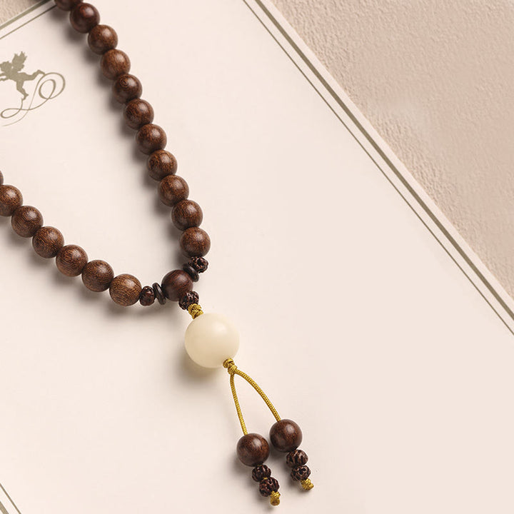 Buddha Stones Sandalwood Small Leaf Red Sandalwood Bodhi Seed Purification Double Wrap Bracelet - image 6