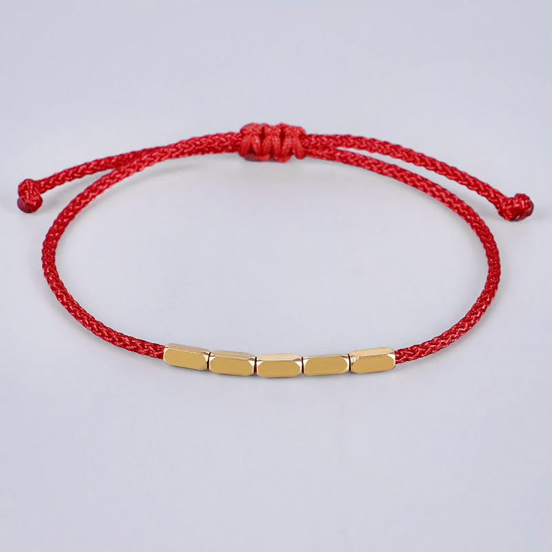 Buddha Stones Handcrafted Copper Bead Protection Braided String Bracelet - image 2