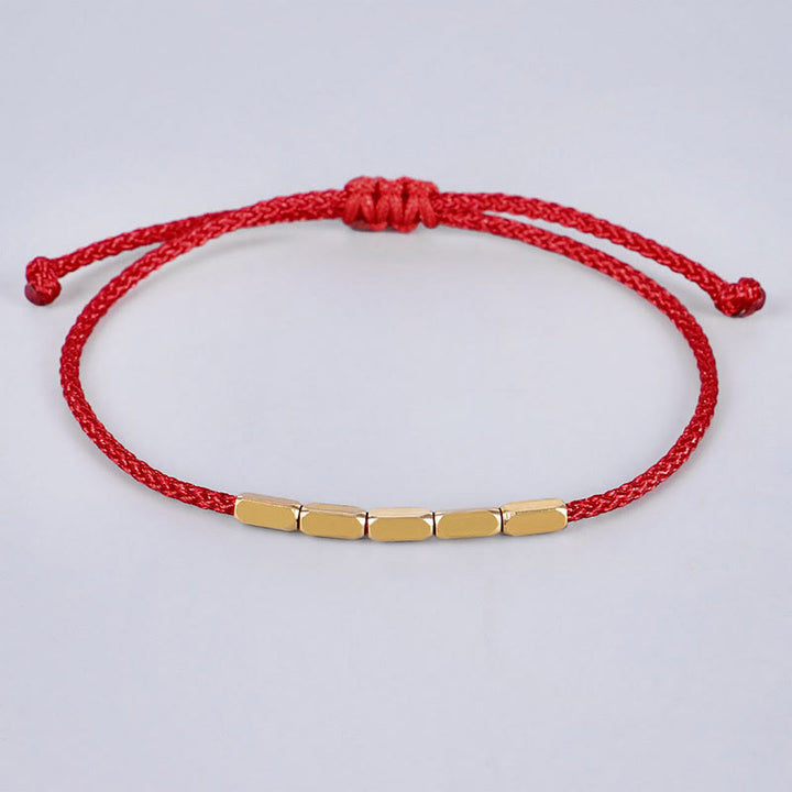 Buddha Stones Handcrafted Copper Bead Protection Braided String Bracelet - image 2