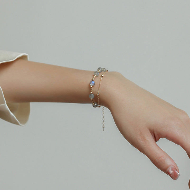 Buddha Stones Moonstone Positive Charming Chain Bracelet - image 9