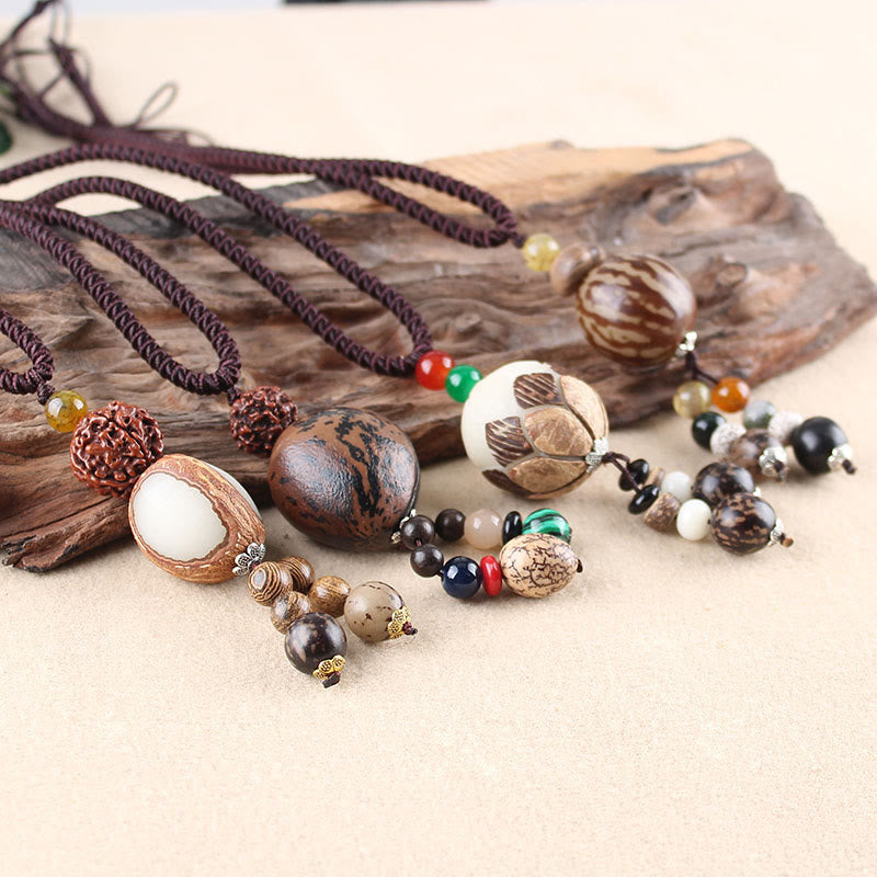 Buddha Stones Bodhi Seed Lotus Wisdom Harmony Necklace Pendant - image 1